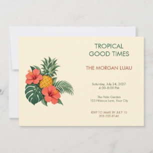 Invitación de fiesta tropical de Hibiscus Piña