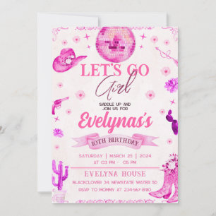 Invitación de fiesta Vamos a Cowgirl