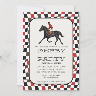 Invitación de fiesta vintage del Derby de Kentucky