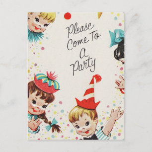 Invitación De Fiesta Vintage, Ven A Un Fiesta