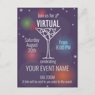 Invitación de fiesta virtual para celebrar en líne