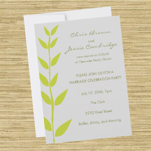 Invitación de fiesta ya casados de bambú de primav