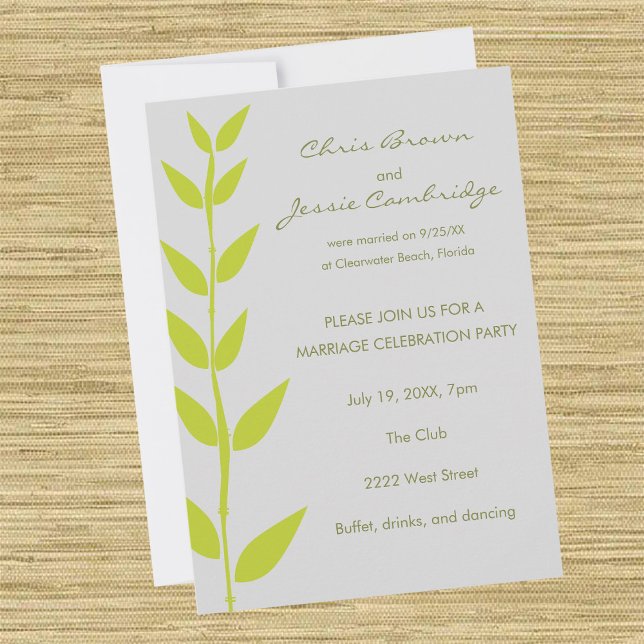 Invitación de fiesta ya casados de bambú de primav (Subido por el creador)