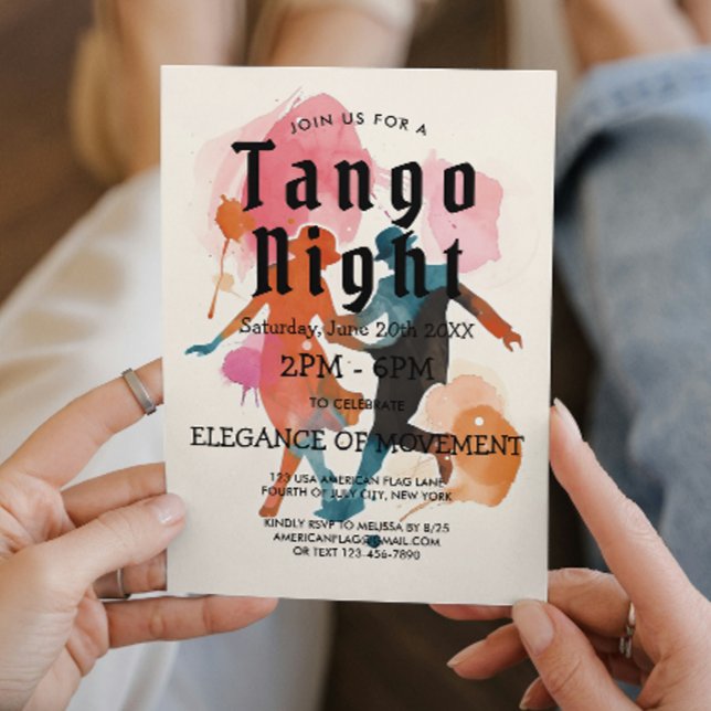 Invitación De fiestas De Tango Beige Y Bailarines  (Subido por el creador)