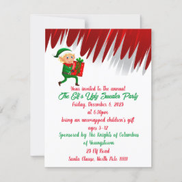 Invitación de fiestas navideñas con suéter feo de