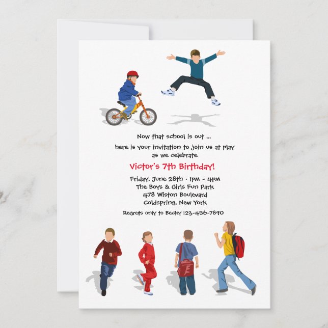 Invitación de Fin de Año Escolar (Anverso)