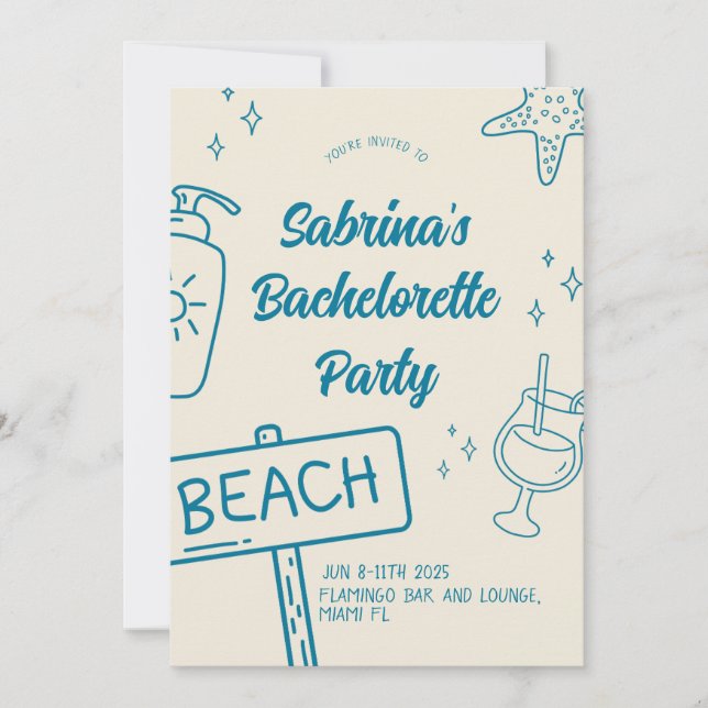 Invitación de fin de semana a Fun Beach Bacheloret (Anverso)