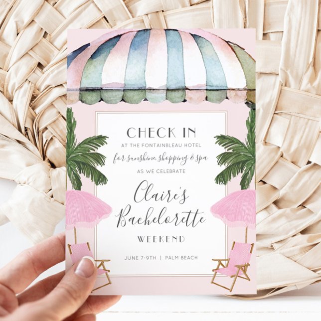 Invitación de fin de semana al spa Bachelorette (Hotel Bachelorette Weekend Invitation)