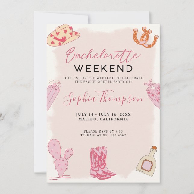 Invitación de fin de semana de Bachelorette de Chi (Anverso)