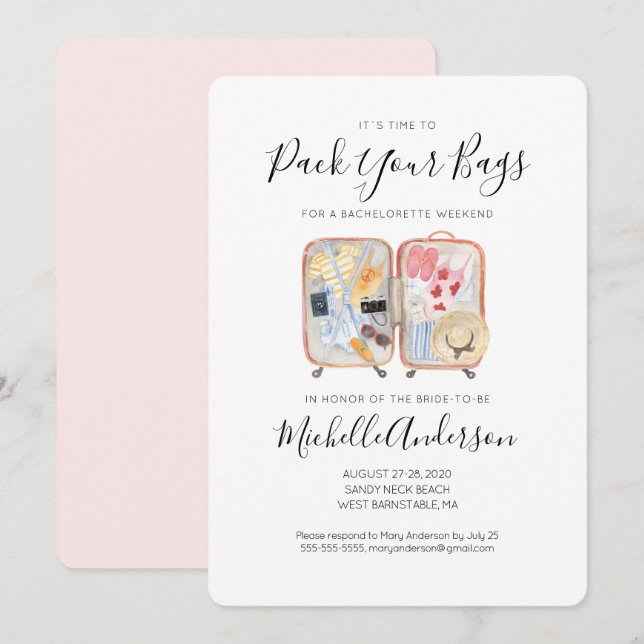 Invitación de fin de semana de Bachelorette Lumale (Anverso / Reverso)