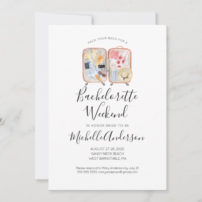 Invitación de fin de semana de Bachelorette Lumale (Anverso)