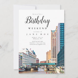 Invitación de fin de semana de cumpleaños a Milwau