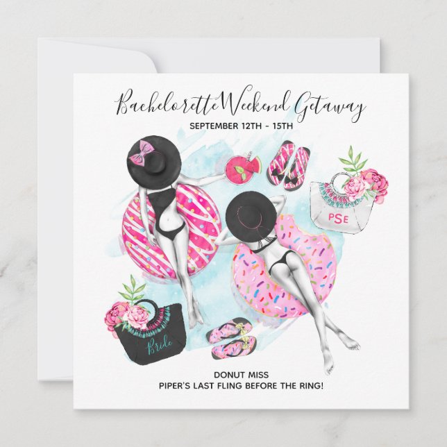 Invitación de fin de semana de despedida de solter (Anverso)