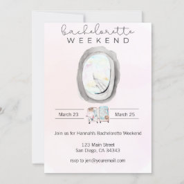 Invitación de fin de semana de soltera con acuarel