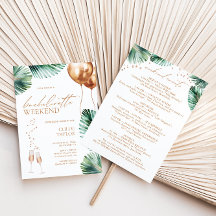 Invitación de fin de semana de soltera tropical mo