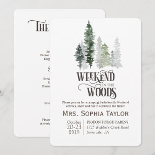 Invitación de fin de semana en el bosque