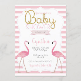 Invitación de Flamingo Baby Shower