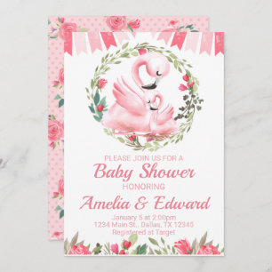 Invitación de Flamingo Baby Shower