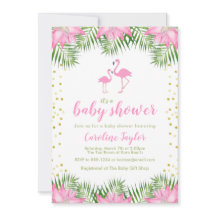 Invitación de Flamingo Baby Shower