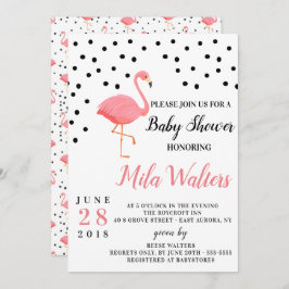 Invitación de Flamingo Baby Shower