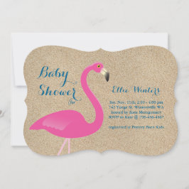 Invitación de Flamingo Baby Shower - Arena de play