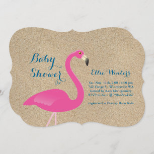 Invitación de Flamingo Baby Shower - Arena de play