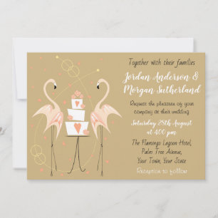 Invitación de Flamingo Boda lansdcape