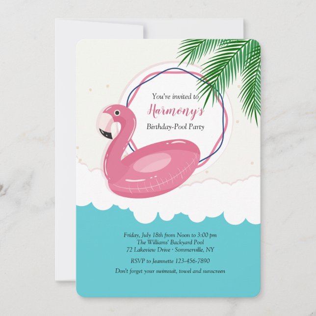 Invitación de Flamingo Flotante (Anverso)