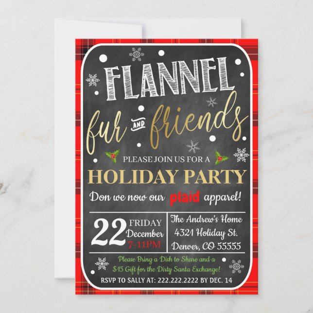Invitación de Flannel Fur y Amigos Navidades (Anverso)