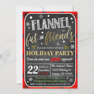 Invitación de Flannel Fur y Amigos Navidades