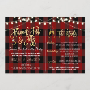 Invitación de Flannel Fur y Fizz Party