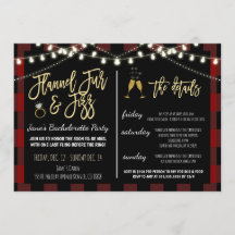 Invitación de Flannel Fur y Fizz Party