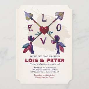 Invitación de flechas de amor cruzadas