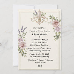 Invitación de Fleur de lis Floral para Guardar la