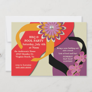 Invitación de flop volteado de Fiesta de barbacoa
