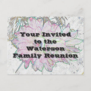 Invitación de Flor Artística de Reunión de Familia