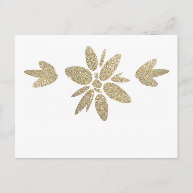 Invitación de flor de destello dorado elegante (Anverso)