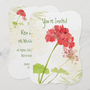 Invitación de Flor de Jardín de Geranio para Anive