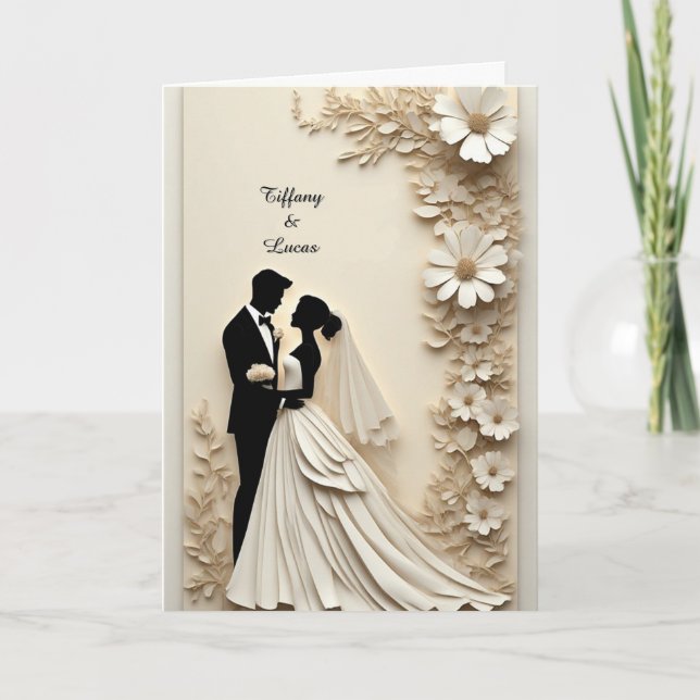 ✨ Invitación de Flor de Papel para Boda  ✨ (Anverso)