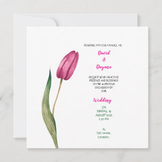 Invitación de flor de tulipán simple