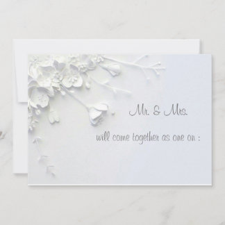Invitación de flor simple 3D blanca