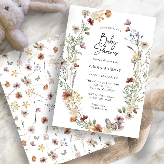 Invitación de Floral Boho Baby Shower (Floral Boho Baby Shower Invitation
)