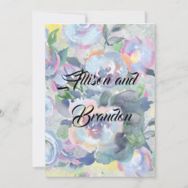 invitación de flores acuarela