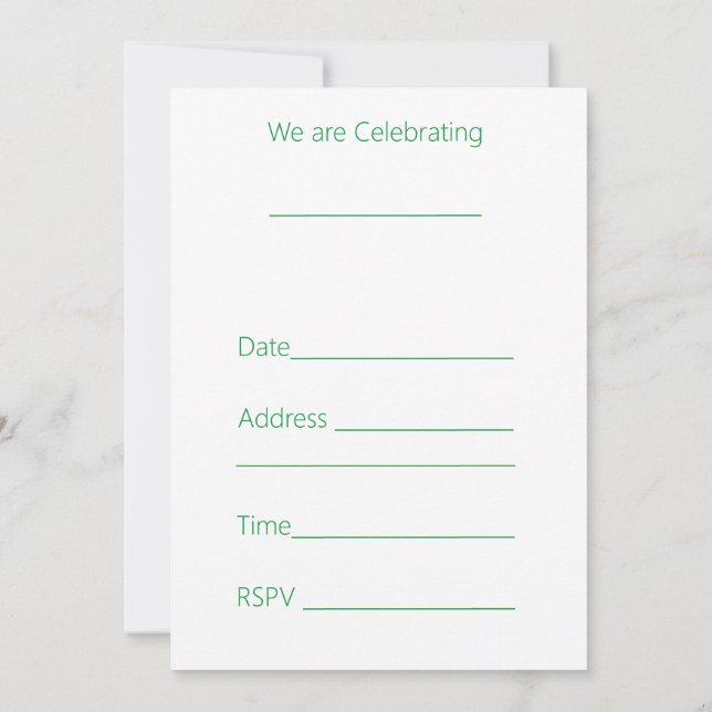 Invitación de flores amarillas para cualquier ocas (Reverso)