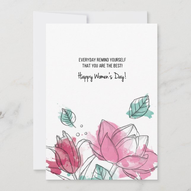 Invitación de flores de acuarela (Anverso)