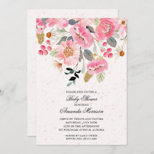 Invitación De Flores De Agua De Baby Shower