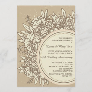 Invitación de Flores de Aniversario