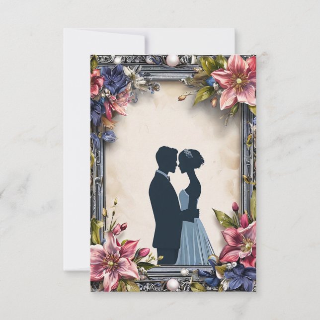 Invitación de flores de boda (Anverso)