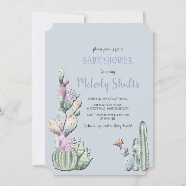 Invitación de Flores de Cactus (Anverso)