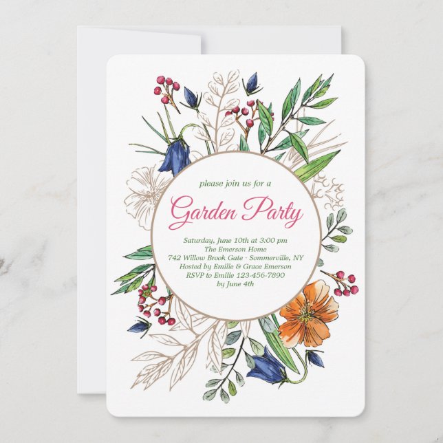 Invitación de Flores de Campo (Anverso)